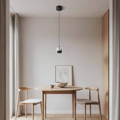 Lucande LED hanglamp Hayley, zwart, 1-lamp, glas