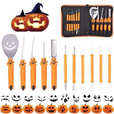 Professionele pompoen snijset voor Halloween - 12 stuks roestvrij staal snijgereedschap