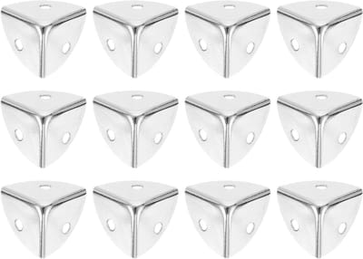Set van 12 Decoratieve Hoekbeschermers van Metaal, 18 mm Randen Bescherming voor Meubels, Zilver Kleurige Hoekbescherming