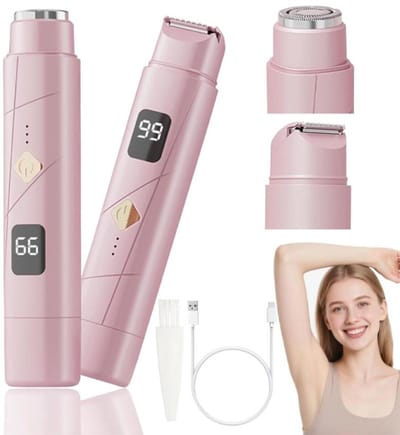 Trimmer Dames - Ladyshave voor Vrouwen - 2-in-1 Elektrisch Scheerapparaat voor Dames - Precisietrimmer - Bikinitrimmer - Nat/Droog - Reis-epilator - met LCD-scherm - voor Bikini, Benen, Oksels en Intieme Zone - Roze