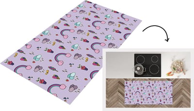 Keukenloper - Loper keuken - Patronen - Regenboog - Kroon - 120x60 cm - Keukenloper vinyl