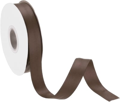 15mm Satijnlint 23m Dun Dubbelzijdig Stof Grosgrain Lint voor Cadeauverpakking, Bloemen en Haaraccessoires, Donkerbruin