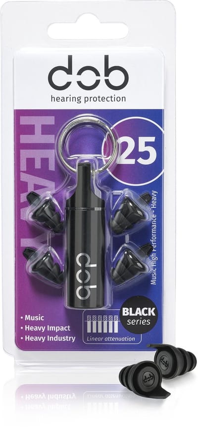 dOb Reusable Black series 25dB - Muziek oordoppen | Gehoorbescherming oordop| Drummen | Muziek | Premium Muziekfilter  | 1 paar