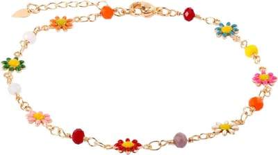 Kleurige Bloemen Enkelband, Stijlvolle Sieraden voor Vrouwen en Meisjes, Perfect als Cadeau voor Verjaardag, Valentijnsdag en Kerstmis