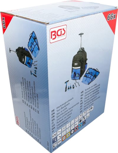 BGS Gereedschapsrugzak - met telescopische handgreep, verrijdbaar - 66 delig