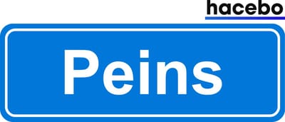 Hacebo - Plaatsnaam Sticker - 29x10 CM - Peins sticker - Verkeersborden sticker - grappige cadeaus - Peins