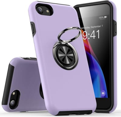 Telefoonhoesje Met Vingerring & Magneet voor Telefoohouders - Hoesje Geschikt voor: iPhone 7 Plus / 8 Plus - Anti-drop harde cover - Paars