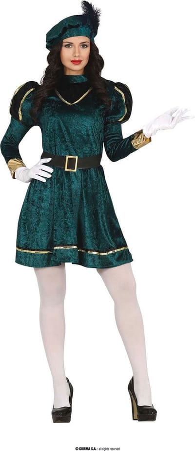 Fiestas Guirca - Pietenjurk groen / zwart maat S (36/38) - Welkom Sinterklaas - Sinterklaas versiering - Sinterklaas intocht - Sinterklaas en Piet -sinterklaas Cadeautjes