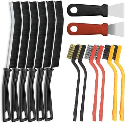 Set van 14 Harde Borstels voor Voegenreiniging, Ideaal voor Badkamer, Keuken en Tegels, Effectieve Borstels voor Kieren en Ramen