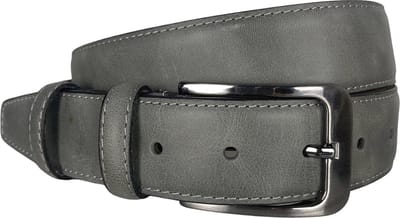 Riem - Leer - Grijs - 3.5 cm Breed - 110 cm (Taille maat tot 90 cm) - Heren Riem - Dames Riem - Vintage