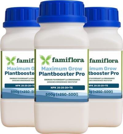 Famiflora Plantbooster Pro 1.5KG (3x 500GR) 20-20-20+TE - Meststof voor binnen- en buitenplanten - Samenstelling voor groeibevordering - Voor gebruik in hydrocultuur- en aeroponicsystemen