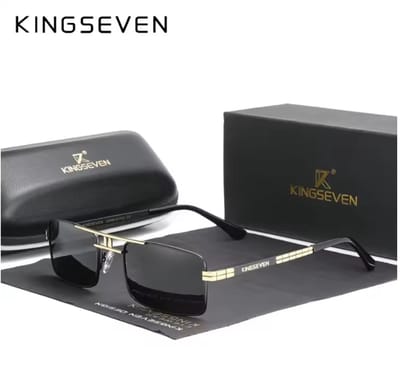 KINGSEVEN Zonnebril 760 - Goudkleurig-Grijs – Heren - Vrouwen - Gepolariseerd - UV400 - Vintage