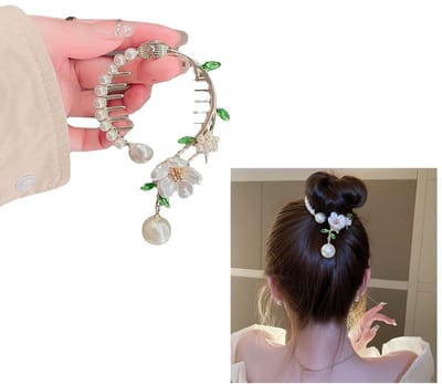 NTHProducts - Haarspeld - Camellia Bloemen - Elegante Haaraccessoires - Grote Haarclips - Voor Dikke Haarstukken - Voor Dames