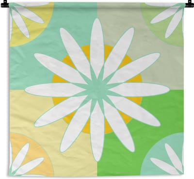 Wandkleed - Wanddoek - Bloemen - Zomer - Patronen - 90x90 cm - Wandtapijt