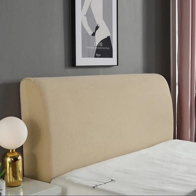 Polar Fleece Elastische All-Inclusive Bedhoofdhoes Effen Kleur Universele Bedhoofdsteun Bescherming Stofdichte Hoofdbordhoezen AA 120-140cm S