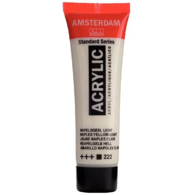 Verf - Acryl - 222 - Napels geel licht - Amsterdam - 20ml