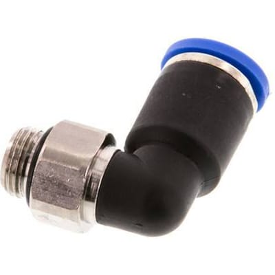8mm x G1/8'' 90 graden L-verbinding Messing/PA 66 Insteekfitting Buitendraad Kort Draaibaar NBR [2 Stuks]