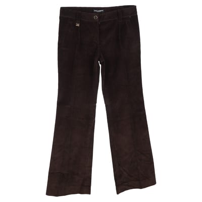 Dolce & Gabbana broek met wijde pijpen in bruin corduroy