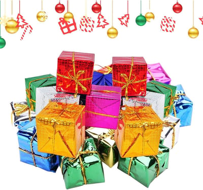 Mini Cadeaudozen Set van 96 Stuks voor Kerstboomdecoratie, Feestelijke Versiering, Binnen en Buiten Decoratie, Perfect voor Kerstmis en Geschenken