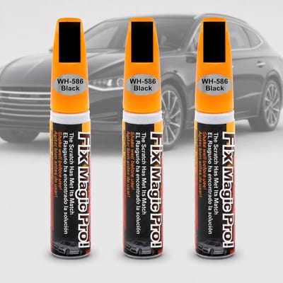 Lakstift zwart voor auto, 3 stuks - Perfecte dekking en snelle droging voor krassen en velgen reparatieset