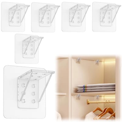 10 stuks plankdragers - Boekenplank beugel - Muurbevestigingsplaat - Zelfklevende plankdragers - Meubel Bevestigingsbeugels - Geschikt voor kasten, kledingkasten, boekenkasten en planken (7*4 cm - Transparant)