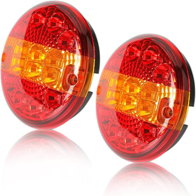 2 Stuks LED Ronde Aanhangerverlichting 12V 24V Waterdichte Achterlichten voor Auto en Vrachtwagen