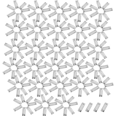 200 stuks/pak Flatback Acrylhars Naaien Glanzend Kristal Met Gat Knutselaccessoires(#10) 6*17.5mm long strip white