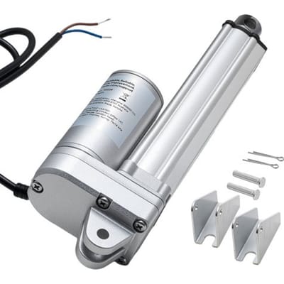 VEVOR 12V lineaire actuator, 101,6 mm IP65 waterdichte lineaire motor, 3000 N lineaire actuator, 5 mm/s lineaire actuatoren met montagebeugels voor zonnevolgers, industriële machines, deuropeners