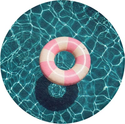 Badmat rond 70x70 cm - Antislip - Drijvend - Zwemband - Water - Badmatten voor badkamer - Badkamermat - Douchemat - Ronde badkamer mat