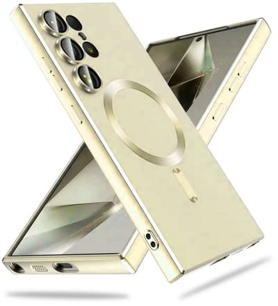 Casemania Hoesje Geschikt voor Samsung Galaxy S25 Ultra - Goud - Matte Siliconen Back Cover - Geschikt voor MagSafe