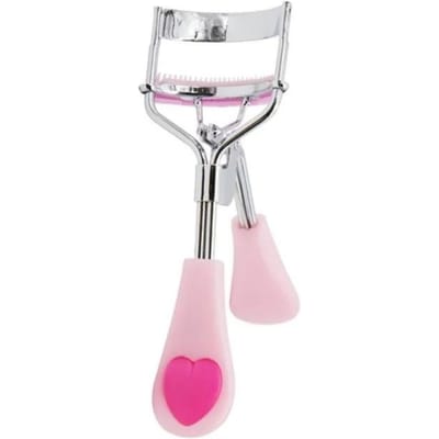 Recourbe-cils professionnel avec peigne, longue tenue, large et précis, pince à épiler pour faux cils. rose