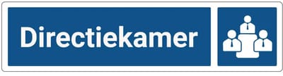 Directiekamer deurbordje met zelfklevende strip | Forex Re materiaal | 20 x 5 cm