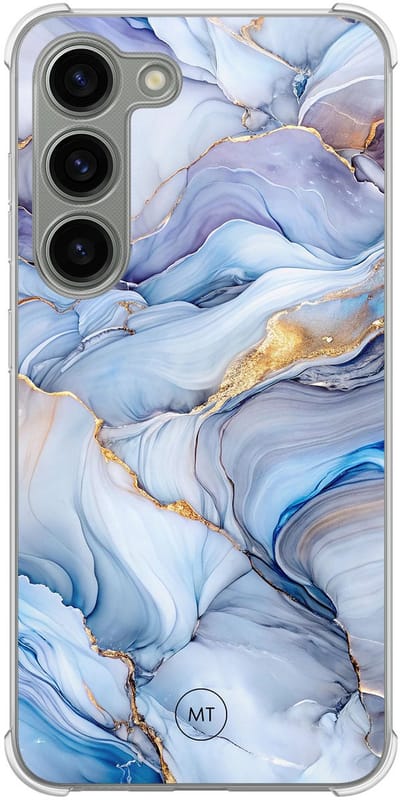 Hoesje (shockproof) geschikt voor Samsung Galaxy S23 - Lavender dream - Extra sterke case - TPU/polycarbonaat - Marmer - Paars, Transparant
