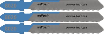 wolfcraft - 3 decoupeerzaagbladen voor Staal tot 1 mm - Fijne snede - Staalplaat - 8020000