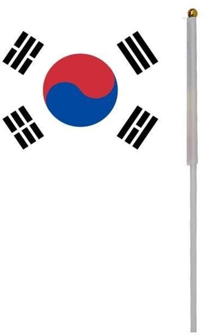 Feestvlaggen set - Nationale vlaggetjes - Feestelijke decoratie - UV-bestendig polyester - 20 stuks - Zuid-Korea