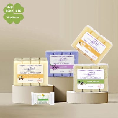 La Cigale Marseille Zeep Bundel 4×4×100 g + GRATIS Bio Testzeep 30 g | Lavendel, Olijf, Honing, Argan | Biologisch & Hypoallergeen