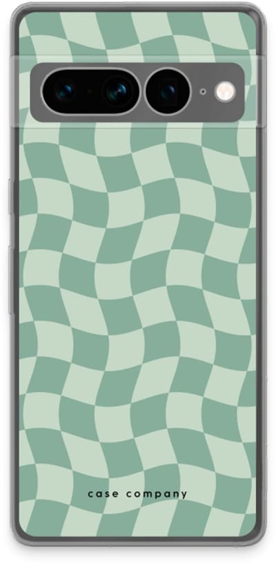 Case Company® - Hoesje geschikt voor Google Pixel 7 Pro hoesje - Grid Groen - Soft Cover Telefoonhoesje - Bescherming aan alle Kanten en Schermrand