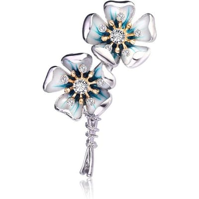 Nouvelles Broches Fleur Émail Pour Femmes Belle Dame Bureau Fête Broche Épingle Cadeaux white