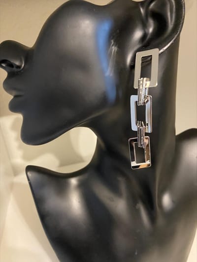 Geometrische zilveren hangers | | Make up | Parfum | Moederdag | Verjaardagscadeau| Cadeautje| Valentijnsdag| Kado | sieraden | vaderdag | oorbellen | oorsieraden