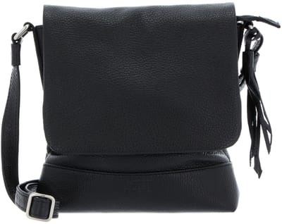 JOST Leren schoudertas Vika Ladies Bag With Flap Black zwart