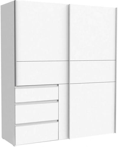 Witte Schuifdeuren Kledingkast met Opbergruimte - 170 cm