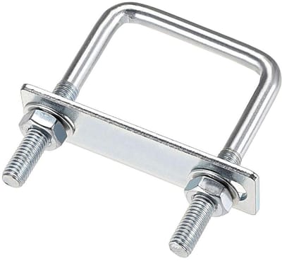 Vierkante U-bouten - Bevestigingsbeugels - Bevestigen van buizen - Duurzaam koolstofstaal - 35mm binnenbreedte - Metaalkleur