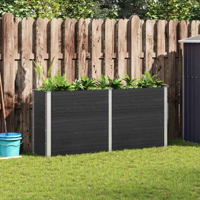 vidaXL - Plantenbak - verhoogd - 200x50x91 - cm - HKC - grijs