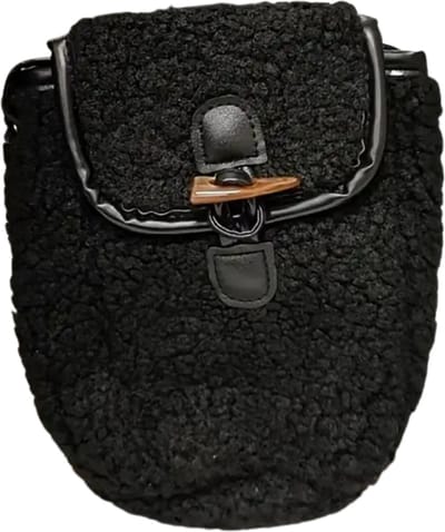 Livano Teddy Tas - Fluffy - Rugzak - Backpack - Schooltas - Dames - Heren - Meisje - Jongens - Zwart