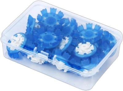 Golfschoenplaatjes Vervangingsset - Rubberen Golfspikes - Verbeterde Tractie - 8-Punts Grippatroon - 16 Stuks - Blauw-Wit
