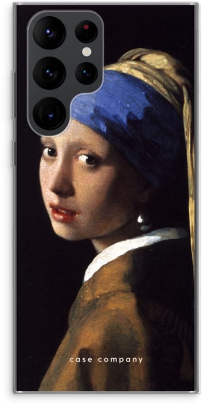 Hoesje geschikt voor Samsung Galaxy S22 Ultra hoesje - The Pearl Earring - Soft Cover Telefoonhoesje - Bescherming aan alle Kanten en Schermrand