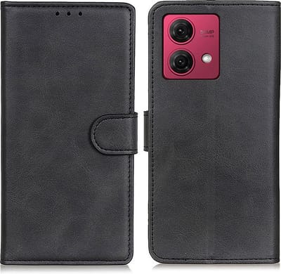 Coverup Hoesje - Geschikt voor Motorola Moto G84 Hoesje - Coverup Luxe Book Case - Zwart