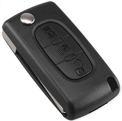 Dailygoods- Koplampsleutelbehuizing CE0523 - Autosleutel Hoesje - Antidiefstal - Klapsleutel - Behuizing - Geschikt voor Peugeot/Citroën