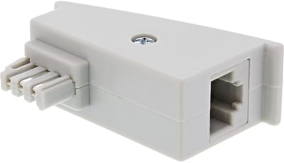 InLine® TAE-F adapter, TAE-F naar RJ45-contactdoos, 8P2C, Fritzbox, grijs
