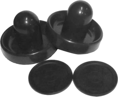 TopTable Voordeelset Airhockey Black 2 Pushers 96mm + 2 pucks 63mm